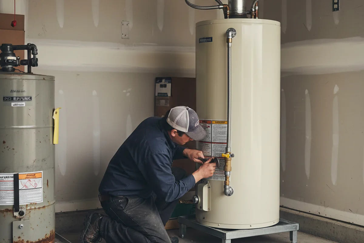 Water heater and shutoff valve replacement in Dousman